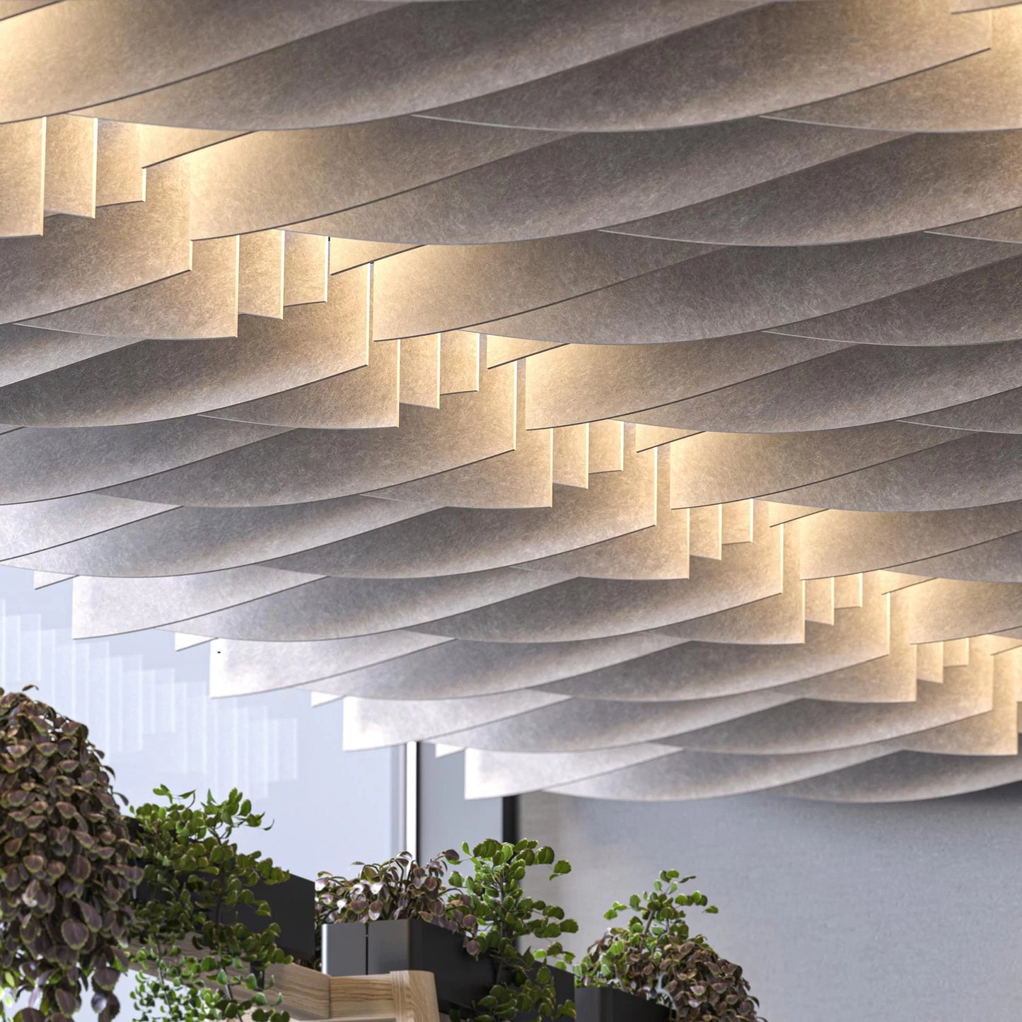 Solutions Suspendues ACOUSTIC ARTWORK Ceiling par Narbutas : Quand le silence tombe du plafond